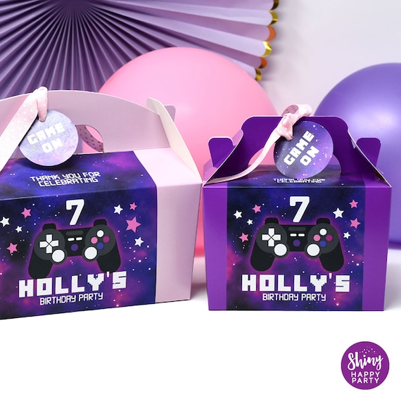GAMER Personalised Party Box - Add matching paperie to co-ordinate your party decor - Table Settings Gift Bags Birthday Stickers