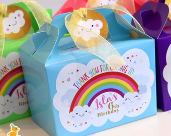 Petit Sac Cadeau Woric Lot De 50 Sacs Cadeaux Enfant - 18x9x6cm - 2 Styles Arc-en-Ciel 60 Autocollants Sacs Papier Cadeaux Enfants