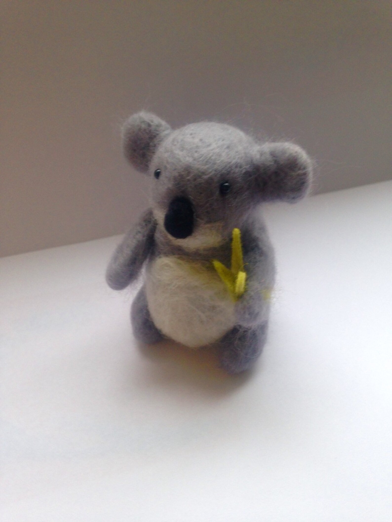 Needle Felted Koala Bear With Bamboo Etsy