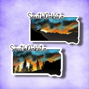 South Dakota SD State sticker | Tourist vinyl die cut decal for journal, planner, laptops & water bottles | gift for travelers | USA America