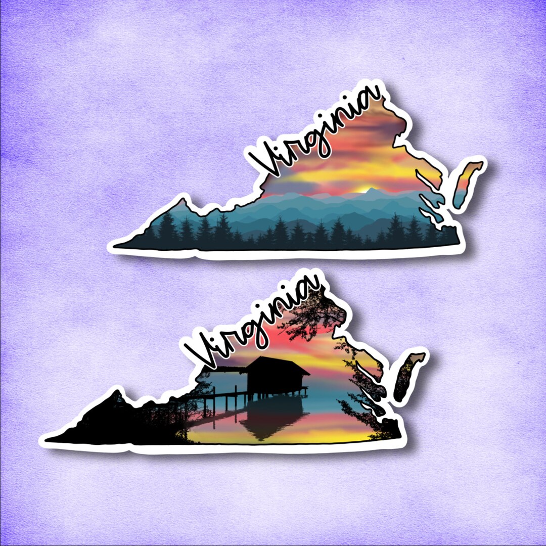 Virginia Sticker Pack Custom State Sticker Stickers for Etsy