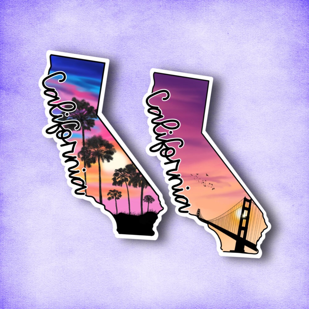 California sticker pack Custom state sticker stickers for Etsy
