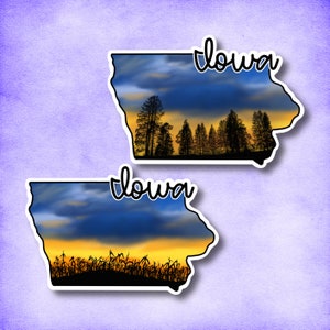 Iowa IA State sticker | Tourist vinyl die cut decal for journals, planners, laptops & water bottles | gift for travelers | USA America