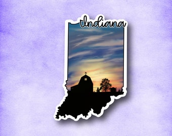 Indiana ID State sticker | Tourist vinyl die cut decal for journals, planners, laptops & water bottles | gift for travelers | USA America