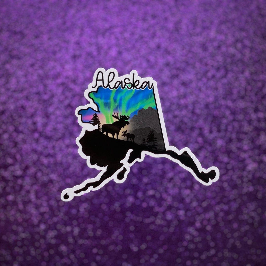 Alaska AK State Sticker | Tourist Vinyl Die Cut Decal for Journals ...