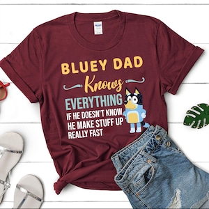 Blue dad knows everything for Father's Day Lover PNG, Blue Family Png, Blue Dad PNG, Father Day Blu Dog Png, Gift for Dad, Happy Fathers Day