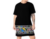 Ndebele Print African Print T-shirt dress