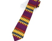 African Print Triangle Zig-Zag Necktie - African Print Tie with Ankara Bow, Perfect for African Fashion and Special Occasions