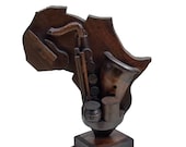 African Saxophone Wooden sculpture