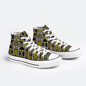Mud cloth African Print Shoes Unisex High Top Canvas Shoes