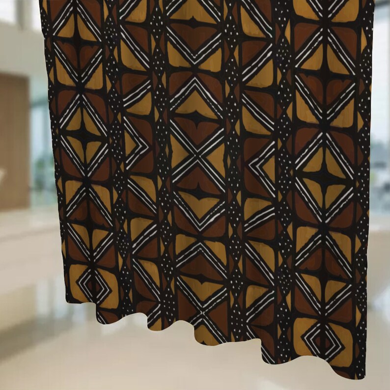 Afro Mud Cloth African Print Shower Curtain Bath Shower Curtain 71" X ...