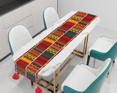 Kente African Print Christmas Table Runner Holiday Decor