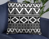 Mud cloth Black and White African Print Pillow