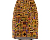 Kente African Print Spandex Women's Pencil Skirt