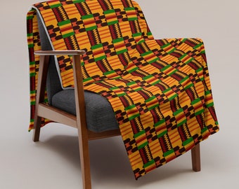 Kente Throw Blanket | African Print Home Decor