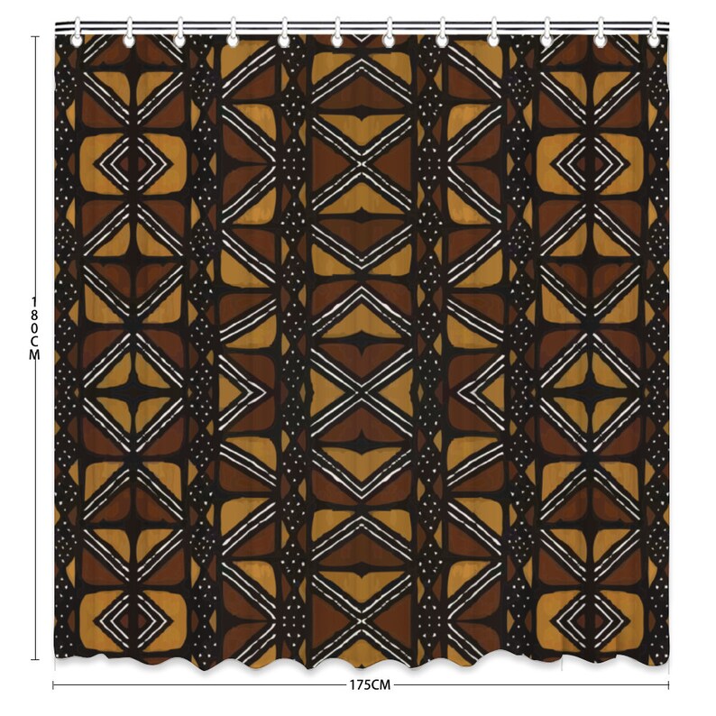 Afro Mud Cloth African Print Shower Curtain Bath Shower Curtain 71" X ...