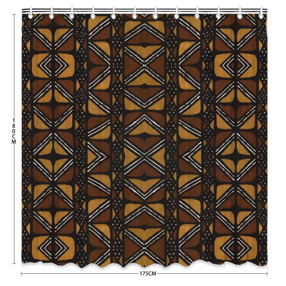 Afro Mud Cloth African Print Shower Curtain Bath Shower Curtain 71" X ...