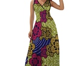 African Print Women's Sleeveless Dress - Summer Fashion Long Skirt