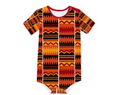 Kente African Print Baby's Short Sleeve Romper Jumpsuit