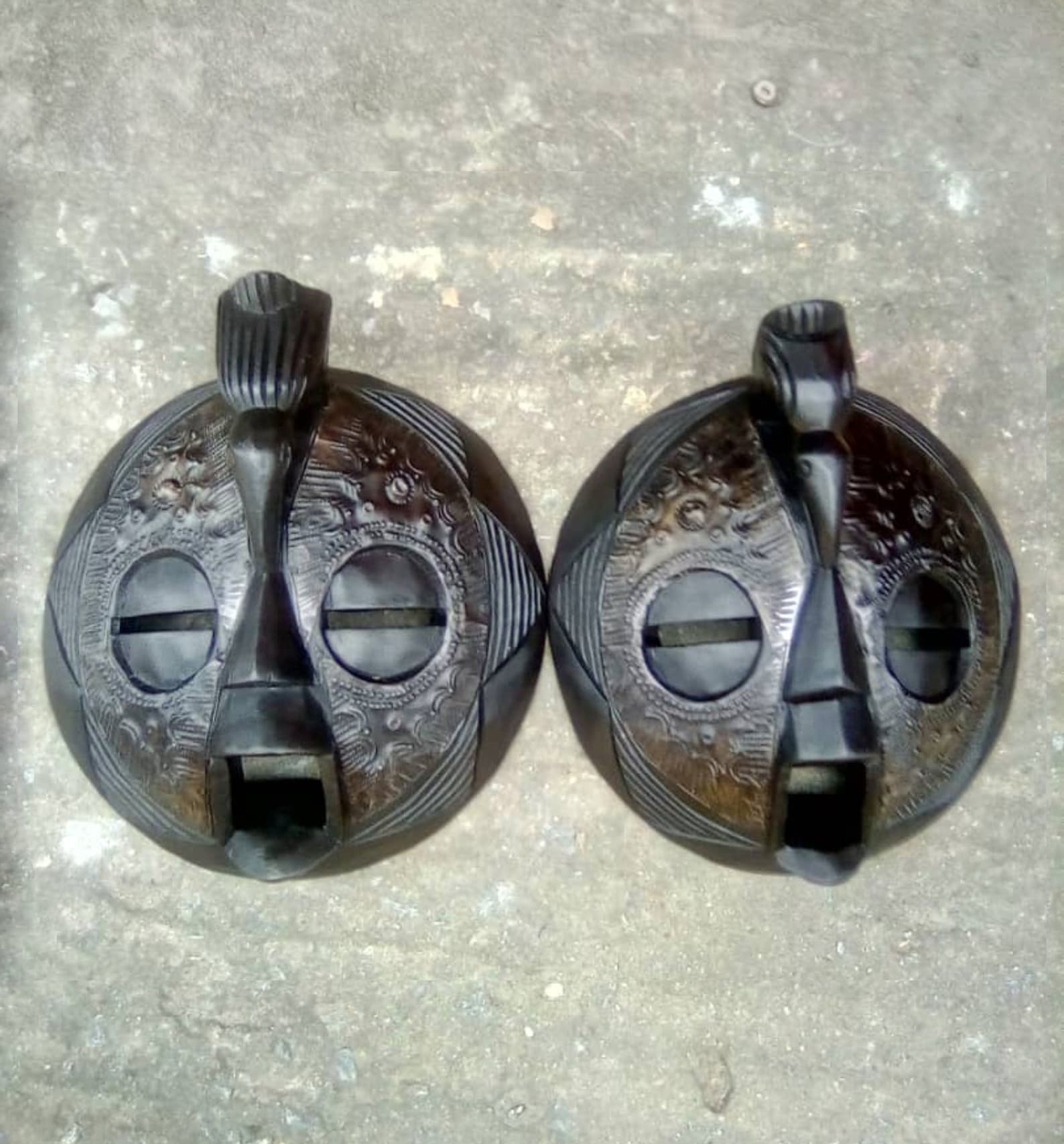 Authentic African Mask Sculpture, Handmade Wood Wall Decor | African living room decor