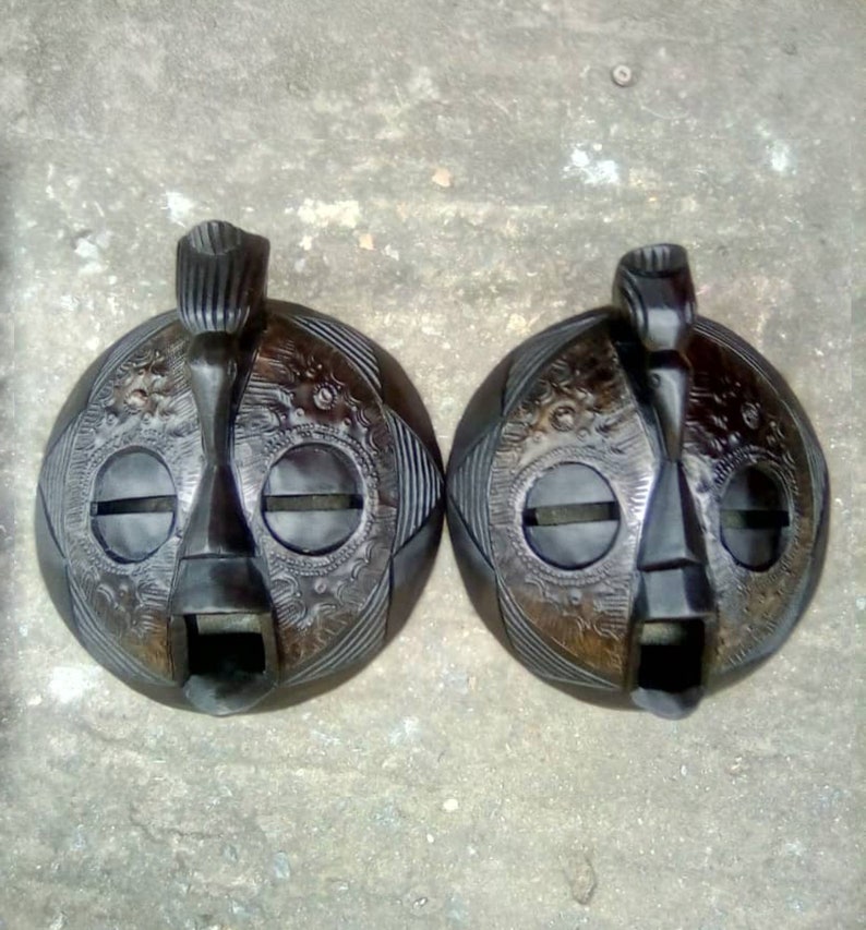 Authentic African mask sculpture for wall African wall art image 1