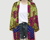 African Print Unisex Beach Kimono Fashion Cardigan Cover-ups Kimono