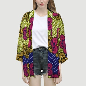 African Print Unisex Beach Kimono Fashion Cardigan Cover-ups Kimono
