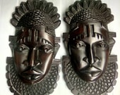 Authentic Benin African mask sculpture for wall | African wall art | Wall Decor | Wooden African Art Scupture