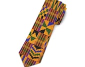 Kente African Print Necktie - Stylish African Fashion Accessory for Weddings, Gifts, and Special Occasions