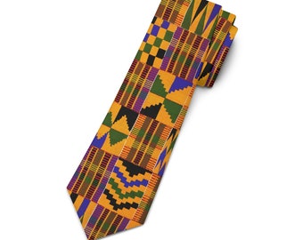 Kente African Print Necktie - Stylish African Fashion Accessory for Weddings, Gifts, and Special Occasions