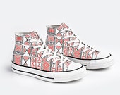 Mud cloth African Print Shoes Unisex High Top Canvas Shoes