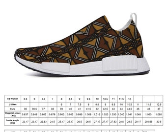 Brown mud cloth Shoes Unisex Slip On Leisure Shoes