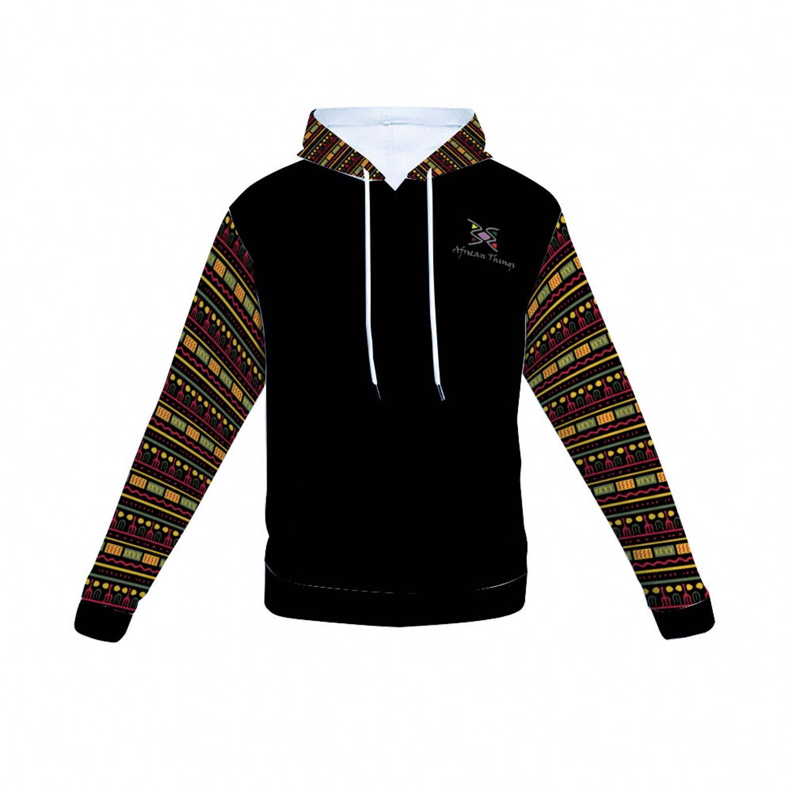 AfricanThings Modern Dashiki/Kente Print Hoodie, suitable for people traveling/visiting to Africa