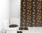 Mud Cloth  Shower Curtains and Rugs Bathrooms Sets