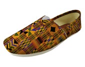 Kente Slip-On Canvas Shoes - Comfortable and Stylish African Print Footwear for Leisure and travel