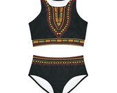 Dashiki Sporty Bikini Set. African Swimsuits for Women. African Swimwear Bikini. African Bathing Suit. African Swimsuits for Women