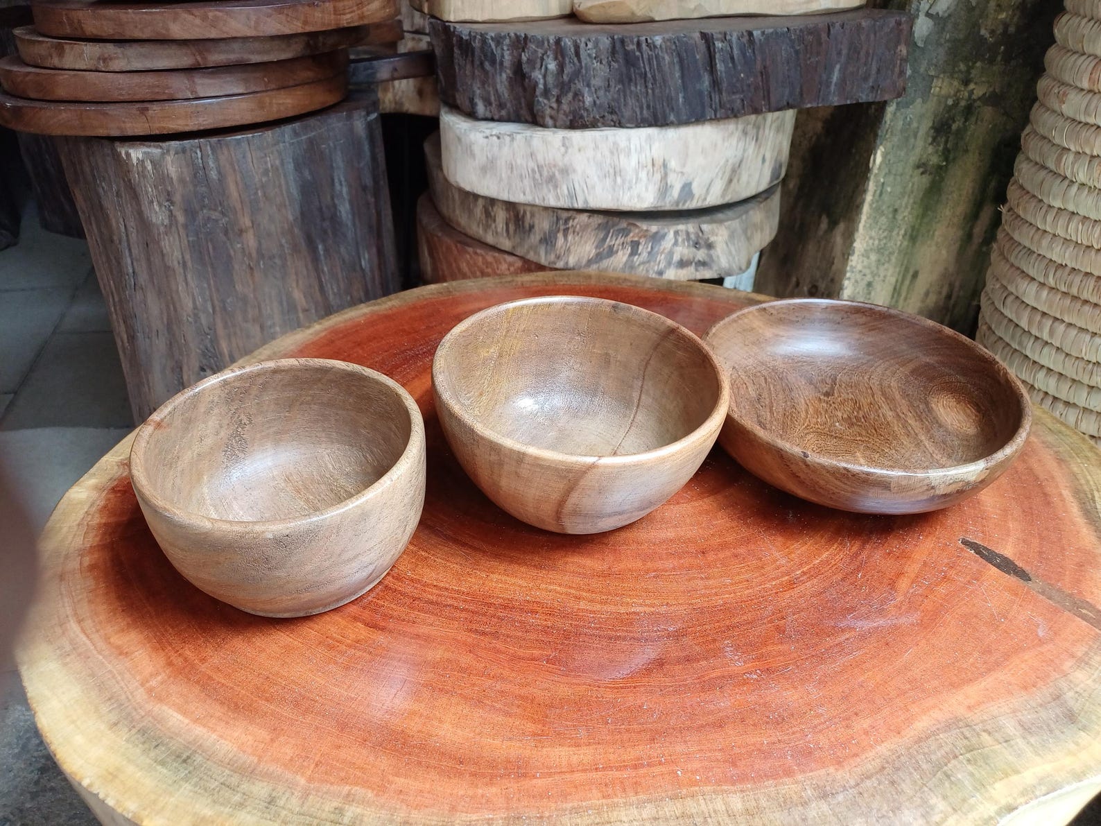 Handcrafted Wooden Bowl Set | African living room decor