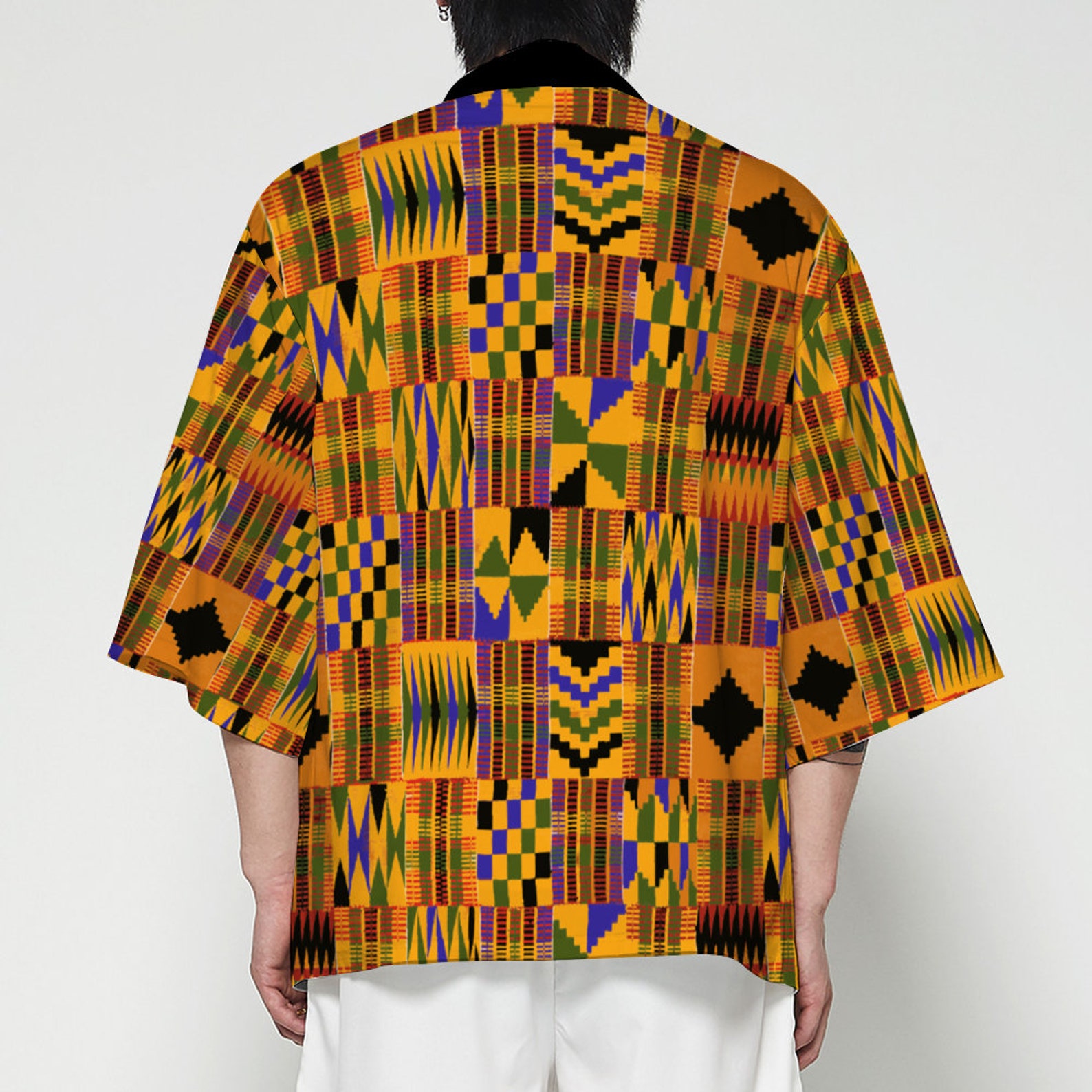 AfricanThings Kente Unisex Beach Cardigan/Kimono