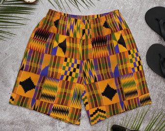 Kente African Print Men's Athletic Swim Shorts