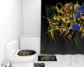 Dancing women African Artwork Boho Shower Curtains and Rugs Bathrooms Sets