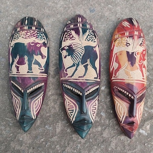 African Mask Sculpture for Wall, African Wooden Mask, African Home Decor, African Art, Unique Wall Hanging