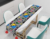 Ndebele African Print Christmas Table Runner Holiday Decor