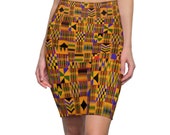 Kente African Print Spandex Women's Pencil Skirt