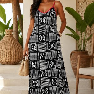 african fitted dress Pink White African Ankara Print Fitted Maxi Dress With Lace For Party