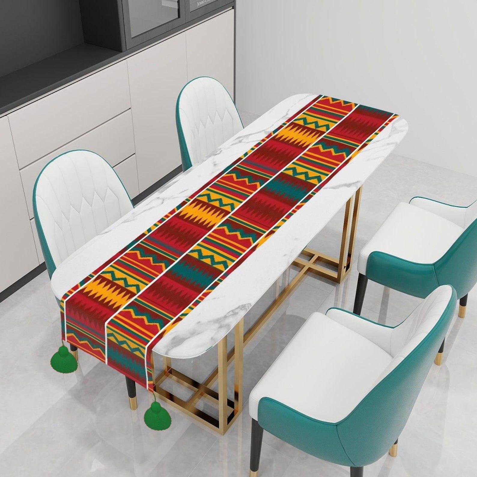 Ndebele & Kente Print Table Runners | African living room decor