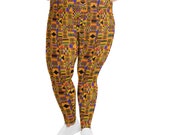 Kente African Print Plus Size Leggings | Yoga Pants