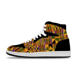 Kente Shoes Unisex Sneakers White Basketball Sports Shoe