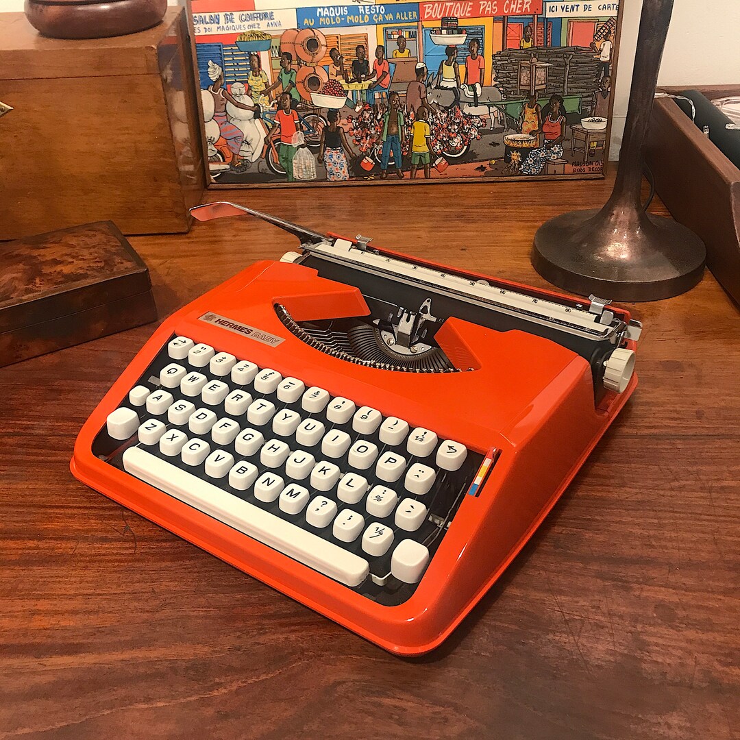 Hermes Baby Typewriter,1974, New Platen QWERTY Keyboard, the Best RED