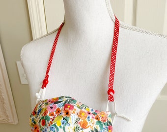 Red and White Polka Dot Grosgrain Ribbon Face Mask Lanyard Neck Strap Face Mask Keeper Face Mask Necklace Face Mask Chain