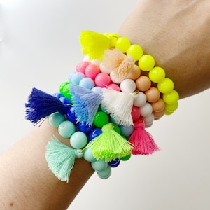 Aesthetic Pink Clay Bead Bracelet Set - 1 Set - 3 Pcs